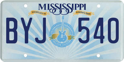 MS license plate BYJ540
