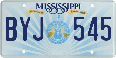 MS license plate BYJ545