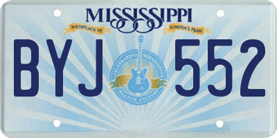 MS license plate BYJ552