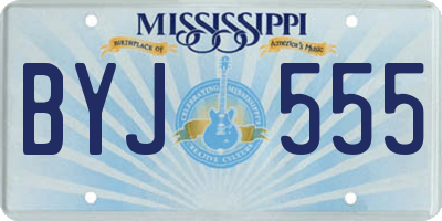 MS license plate BYJ555