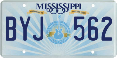 MS license plate BYJ562
