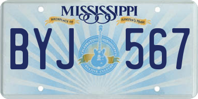 MS license plate BYJ567