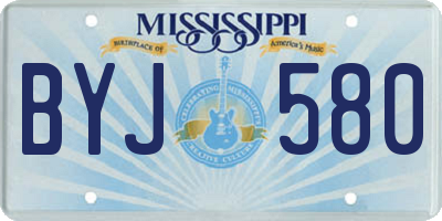 MS license plate BYJ580