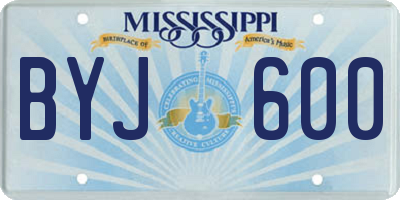 MS license plate BYJ600