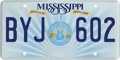 MS license plate BYJ602