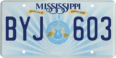 MS license plate BYJ603