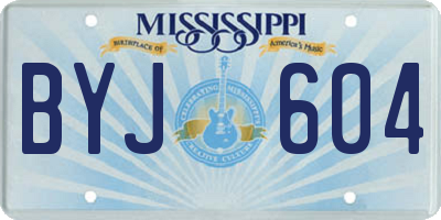 MS license plate BYJ604