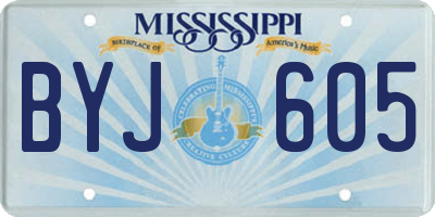 MS license plate BYJ605