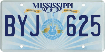 MS license plate BYJ625