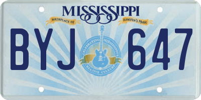 MS license plate BYJ647