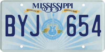 MS license plate BYJ654