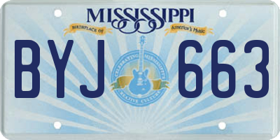 MS license plate BYJ663