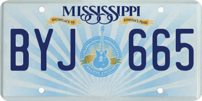 MS license plate BYJ665