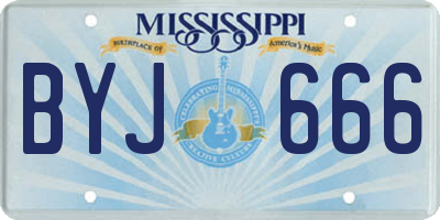 MS license plate BYJ666