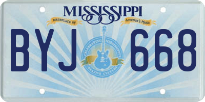MS license plate BYJ668