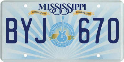 MS license plate BYJ670