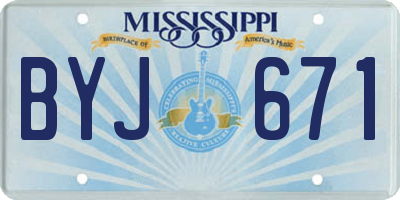 MS license plate BYJ671