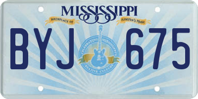 MS license plate BYJ675