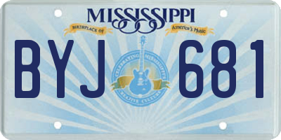 MS license plate BYJ681