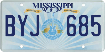 MS license plate BYJ685