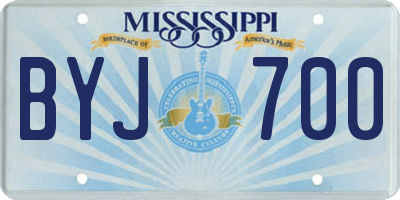 MS license plate BYJ700