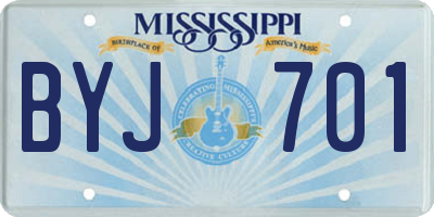 MS license plate BYJ701