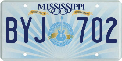 MS license plate BYJ702