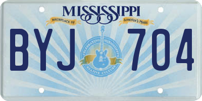 MS license plate BYJ704