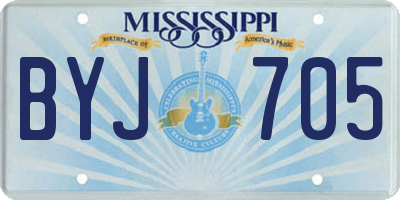 MS license plate BYJ705