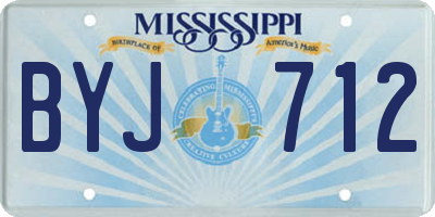 MS license plate BYJ712