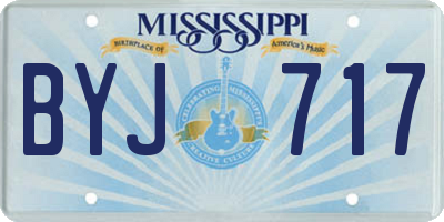 MS license plate BYJ717