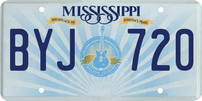 MS license plate BYJ720