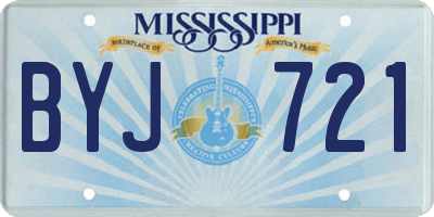 MS license plate BYJ721