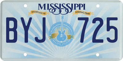 MS license plate BYJ725