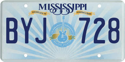 MS license plate BYJ728