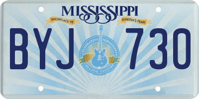 MS license plate BYJ730