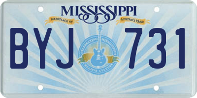 MS license plate BYJ731