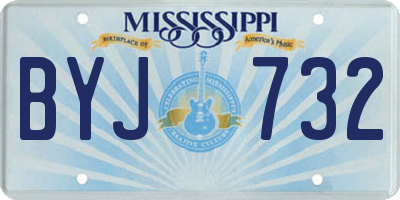 MS license plate BYJ732