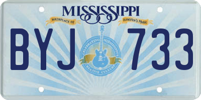 MS license plate BYJ733