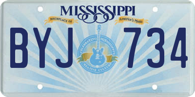 MS license plate BYJ734