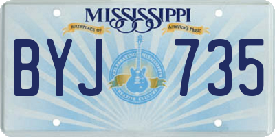 MS license plate BYJ735