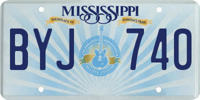 MS license plate BYJ740