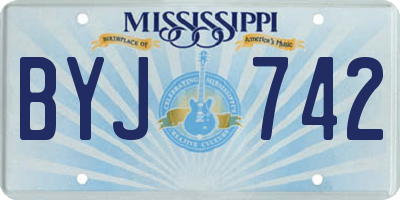 MS license plate BYJ742