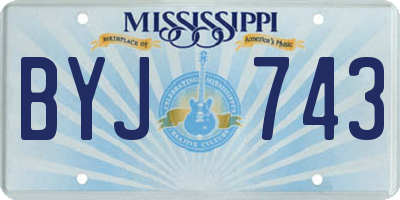 MS license plate BYJ743