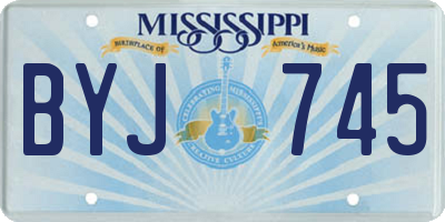 MS license plate BYJ745