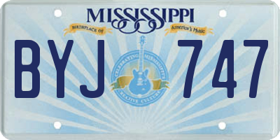 MS license plate BYJ747