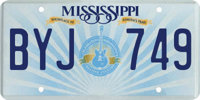 MS license plate BYJ749