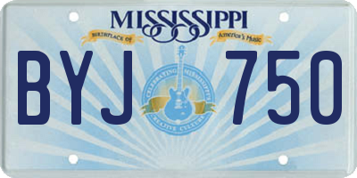 MS license plate BYJ750