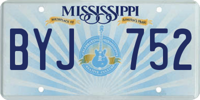 MS license plate BYJ752