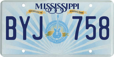 MS license plate BYJ758